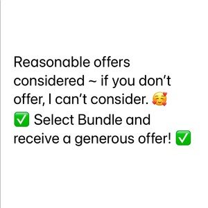 Thoughtful offers welcome & considered ~ if you don’t offer, I can’t consider.🥰
